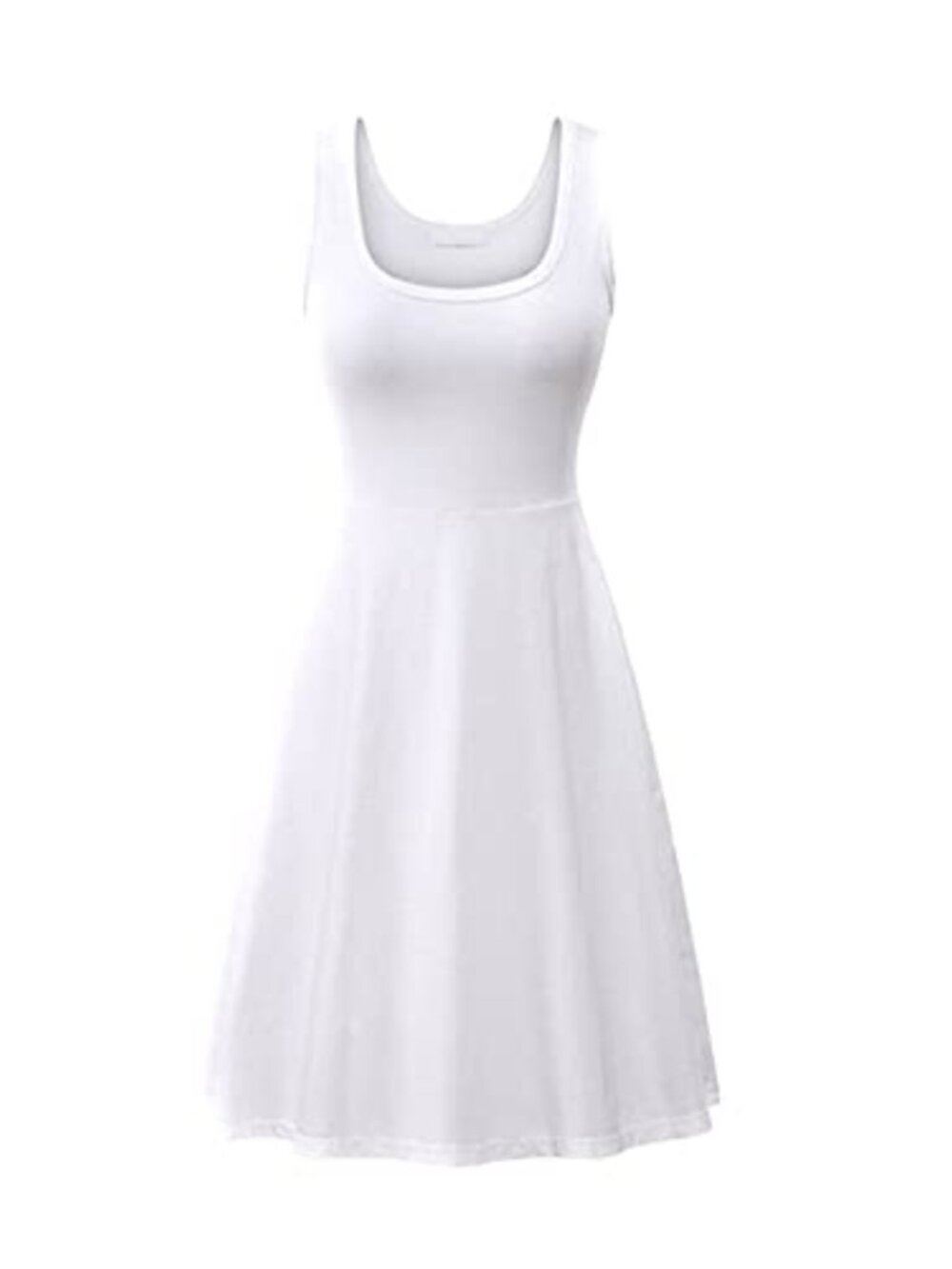 Women's Sleeveless Cotton Blend A-Line Midi Skater Dress